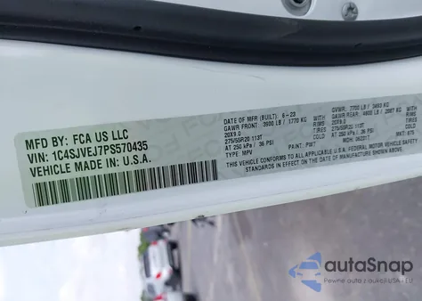 2023 Jeep Grand Wagoneer 4X4 from USA, damaged, VIN 1C4SJVEJ7PS570435